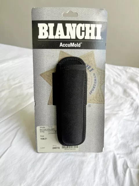 Bianchi AccuMold Baton Holder, Model 7312, Size 16 & 21, Black NEW