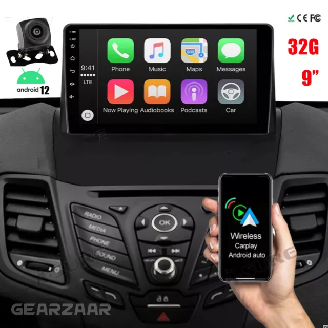 Android 12 Car Stereo Carplay Radio GPS Navi WIFI RDS For Ford Fiesta 2009-2014