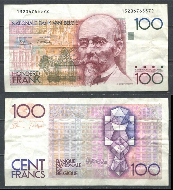 Belgium Belgique 1982-1994 • 100 francs • P# 142 • TB+ VF (N-51)