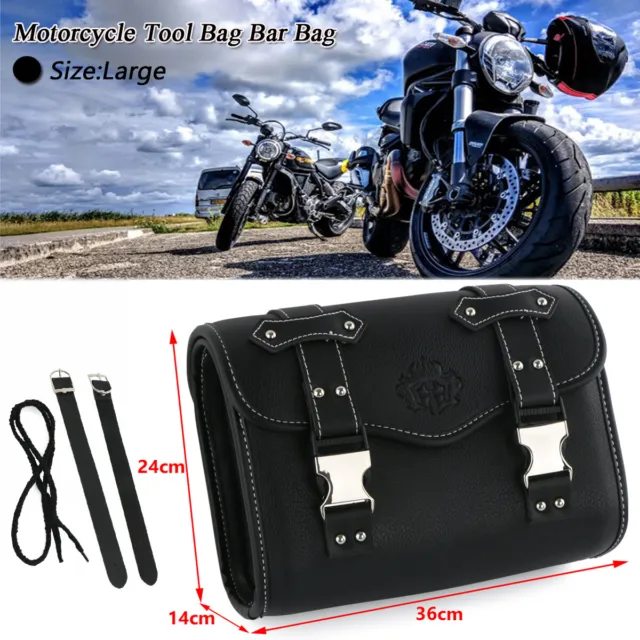 Motorcycle Tool Bag Sissy Bar Bag Saddlebag Storage For Harley Bobber Cafe Racer