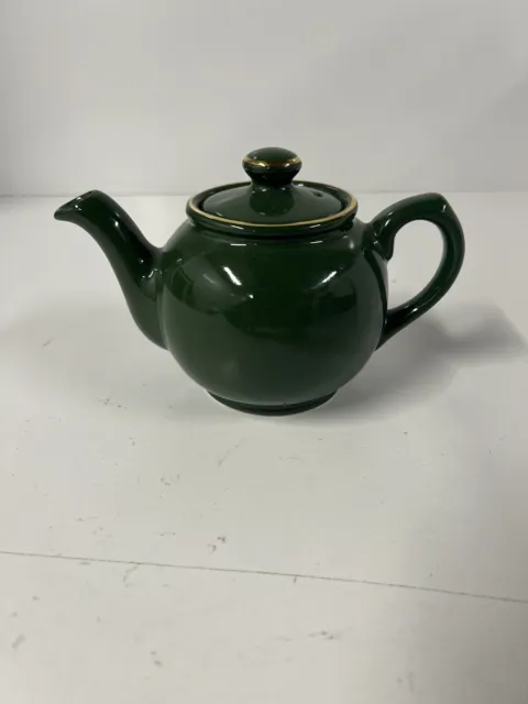 Harrods Teapot Green With Gold James Sadler England Department Store Mint