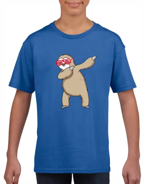 Sloth Dab Kids T-Shirt Cool Joke Design Dabbing Top For Boys Girls Childrens Top