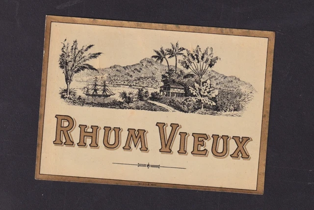 Ancien Étiquette De L'Étiquette Flaschenhalsetikett Rumetikett Rhum la Jamaïque