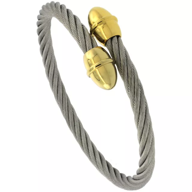 Acier Inoxydable 2-Tone Golf Câble Bracelet