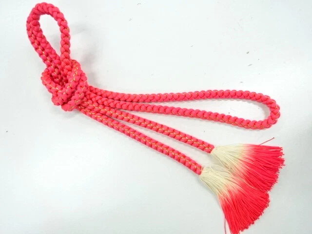 6140671: Japanese Kimono / Vintage Hand-Tied Obijime Cord For Furisode