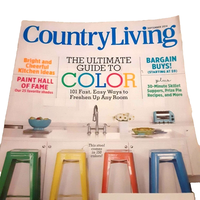 COUNTRY LIVING MAGAZINE September 2014 ultimate guide to color £7.58