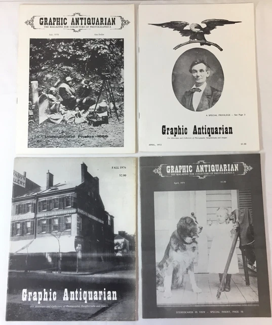 1970-1976 GRAPHIC ANTIQUARIAN photography magazine ~ lot of 4