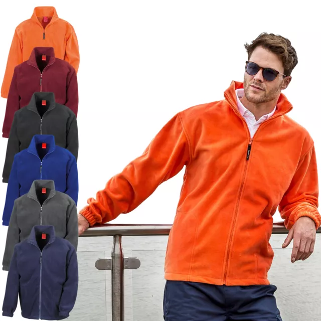 Result Mens Full Zip Up Fleece Jacket Outdoor Heavy Warm Anti Pill Work Polar