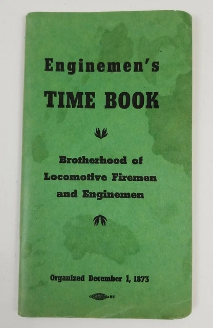 1949 Enginemen's Time Book - Vintage Train, Railway, Railroad Collectible