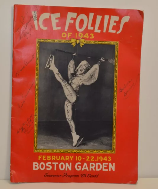 Antik WWII Eis Follies Von 1943 Boston Garten Programm Handsigniert Von Künstler