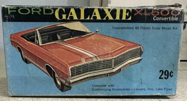 Original Palmer Plastic Car Model #576 Ford Galaxie XL 500 Red Convertible