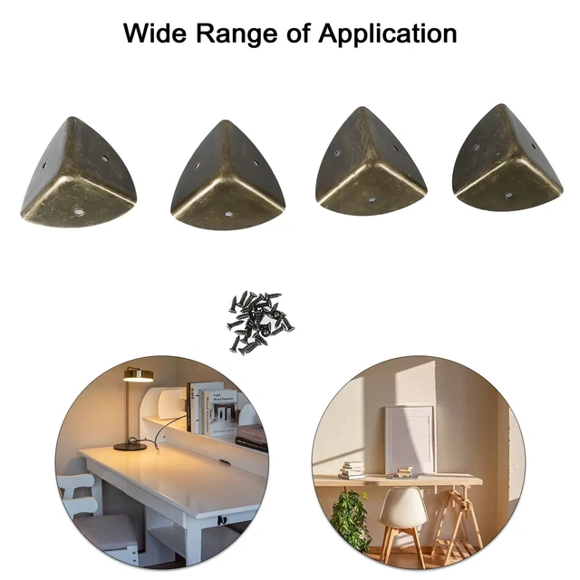 10 Pièces Protecteurs D'angle De Plinthe En Métal, Code Angulaire Decoratif Protecteur Protection Angle En Metal Vintage Avec 60 Vis 98214028