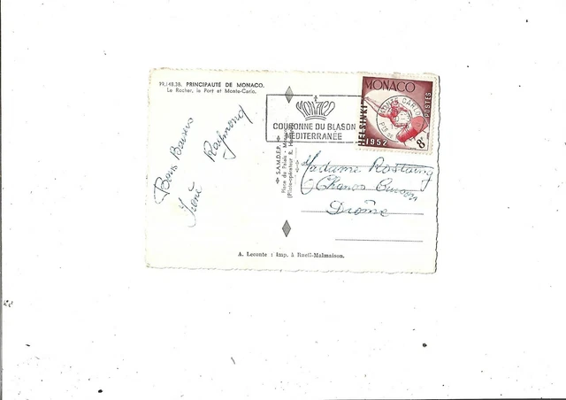 Helsinki Monaco 1952 Crown Of Coat of Arms Mediterranean A Leconte Ref E36