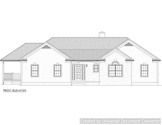 Full Set of single story 3 bedroom house plans 2,104 sq ft