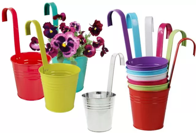 Hängetopf Blumentopf Hängetöpfe Garten Balkon Blumen Topf Kräutertopf Zink /Bunt