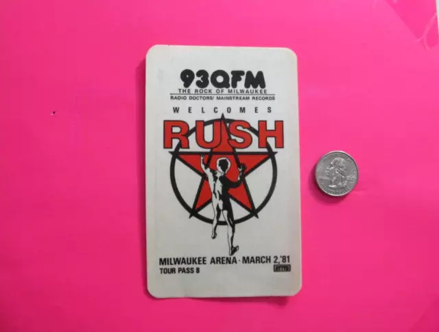 Rush Vintage Satin Backstage Pass March 1981 2
