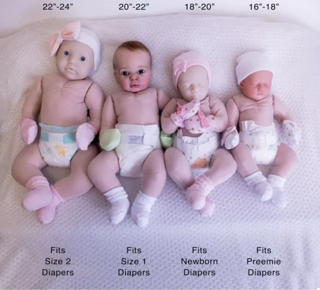 reborn cuddle body Make 22” To 24” Doll, Unstuffed Body