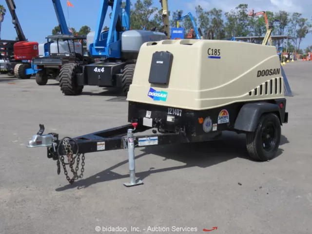 2013 Doosan C185 185 CFM S/A Towable 125PSI Air Compressor Kubota Diesel bidadoo