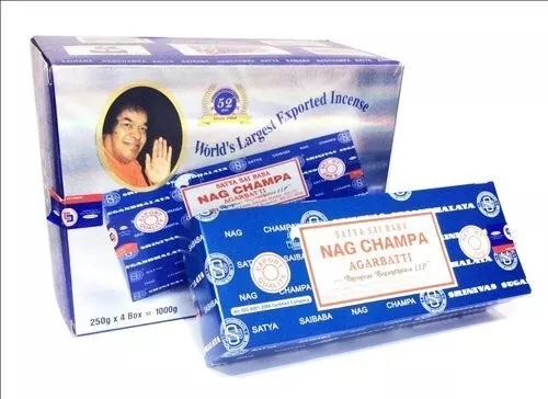 Satya Sai Baba Nag Champa Agarbatti Incense Sticks 250gms Hand Rolled Box