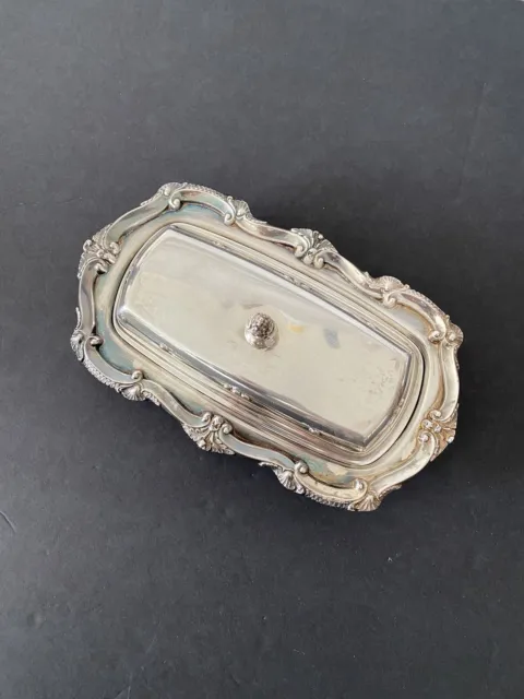 EPC Poole Silver Company Butter Dish & Lid Silverplated Silver Plated