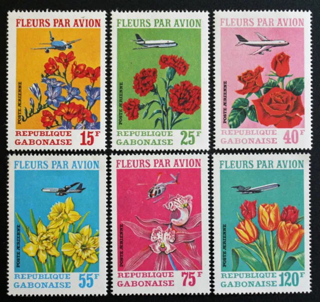 Timbre GABON Stamp - Yvert et Tellier - Aérien n°112 à 117 n** (Cyn22)