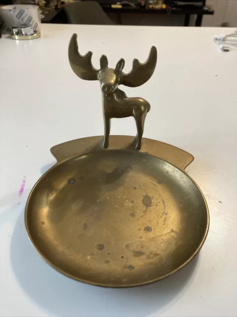 Loyal Order of Moose Brass Coin Trinket Dish Membership Appreciation Award