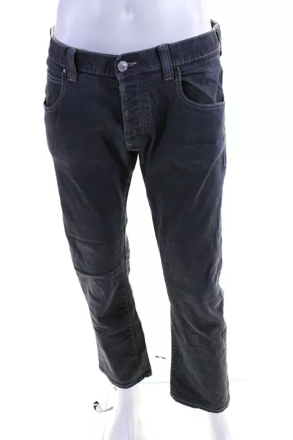 Armani Jeans Mens Denim Mid Rise Zip Up Straight Leg Jeans Pants Gray Size 33