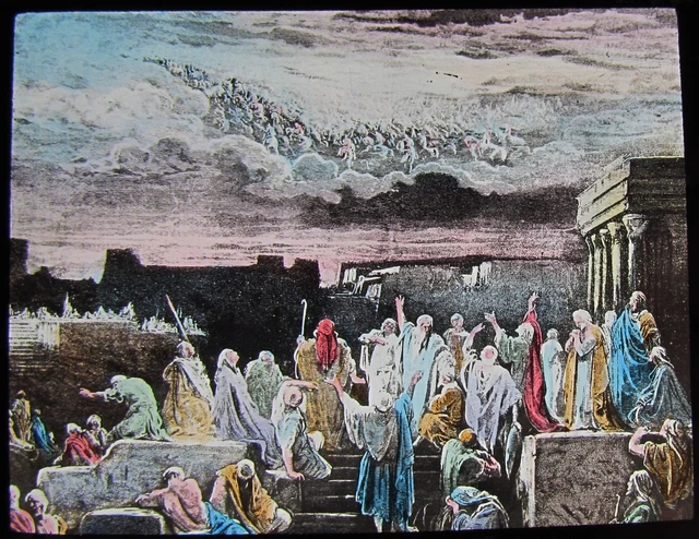 Glass Magic Lantern Slide APPARITION OF THE ARMY C1900 RELIGIOUS STORY BIBLE