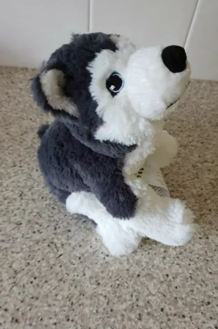 Ikea Livlig Grey And White Siberian Husky Puppy Dog 10" Plush Soft Toy