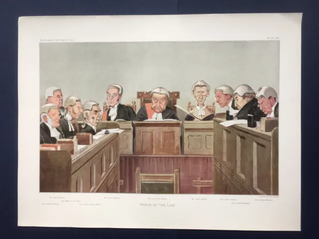 Original 1902 Vanity Fair Legal Double Print - Heads of The Law"