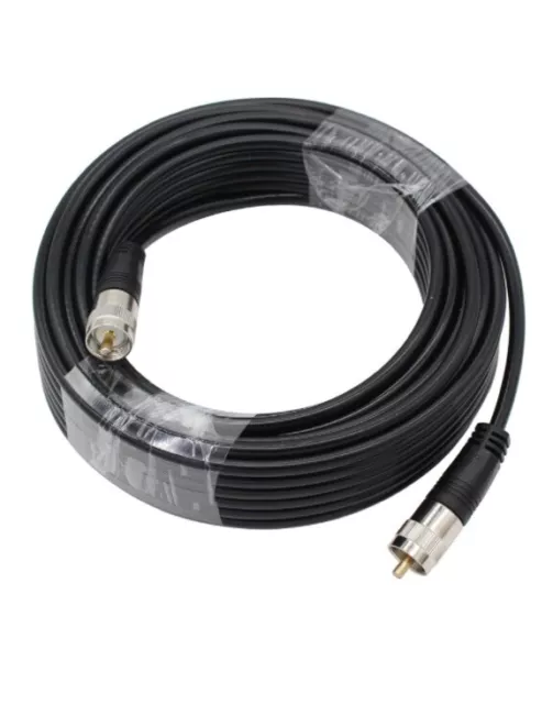 50 ft RG8x coaxial coaxial UHF PL-259 conectores aficionados radioaficionados CB radio antena cable