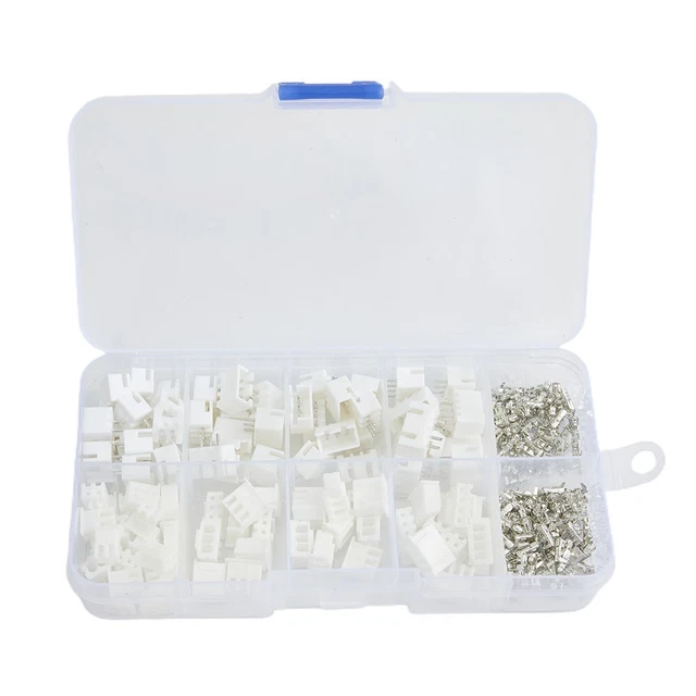 250pcs / Set 2.54mm 2/3 / a 4 Pin Connettori Filo Cavo Spina W/Dritto Terminali