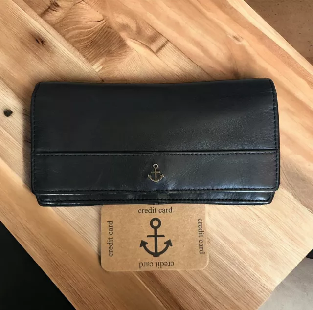 HARBOUR 2ND GENUINE Leather Wallet Black NWOT $69.00 - PicClick