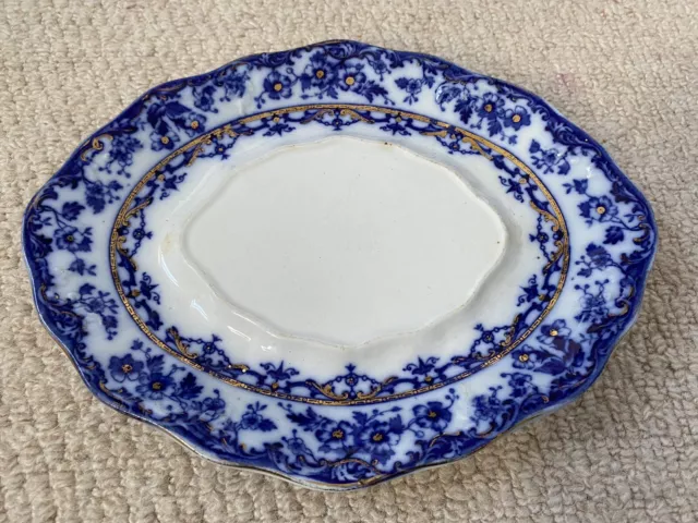 Superb Small Blue & White (Warwick) Platter - S.H. & S. Samson Hancock & Sons