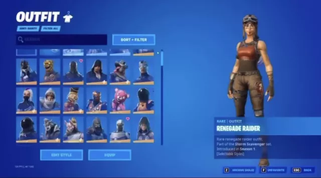 (READ DESCRIPTION) Renegade Raider + 130 Skins