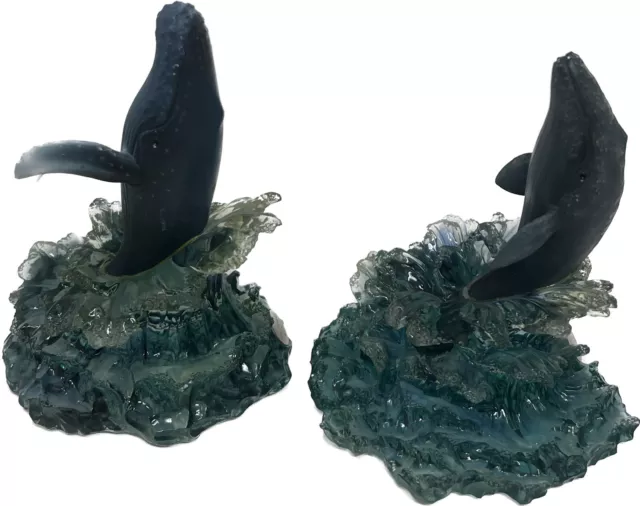 Two Dakin Wylan Ancient Humpback California Gray Whale Figurines 5519 , 5526