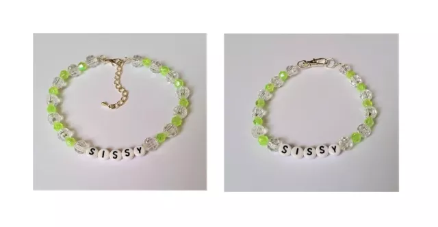 Sissy Handgefertigt Perlenfusskettchenarmband Set / Schmuck Gay Herren Cd/Tv Caged Ss8