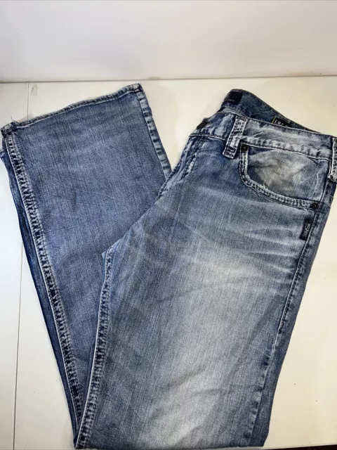 Silver Jeans Zac Relaxed Straight Fit Denim Jeans Men's 38 X 34 Western Whisker