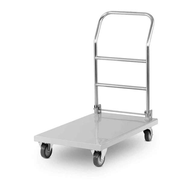 Carrello Pieghevole Portacasse Inox Ruote Gomma Cuscinetti A Sfera Portata 330Kg