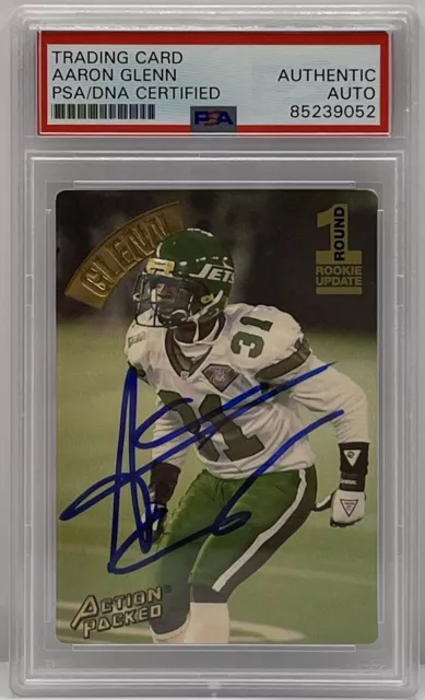 Aaron Glenn Signed 1994 Action Packed Rookie Card New York Jets PSA/DNA Slab