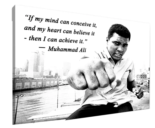 Muhammad Ali quotes canvas wall art Wood Framed Ready to Hang XXL