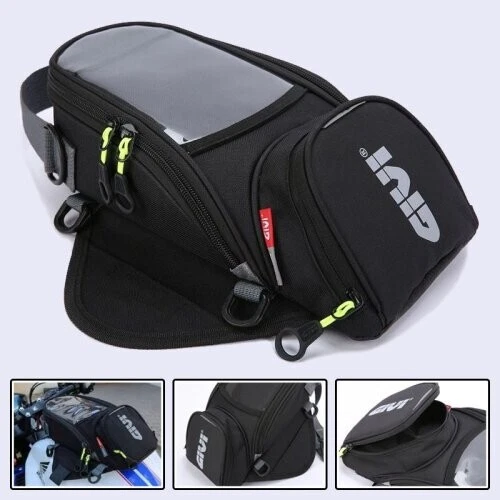 Waterproof Motor Tank Bag Black Oil Fuel Tank Magnetic Motorbike Motorcycle Bag.
