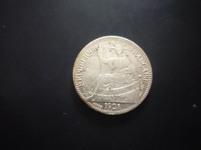 Bague Pièce De Monnaie 20 Centimes D'Indo-Chine En Argent - Anneau Fait Avec Une Vraie Pièce