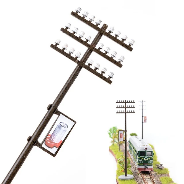 10-Piece OO/HO Scale Street Light Model Kit - Gray Wall Lamp Posts With LED For Train Layouts 8 thumbnail image