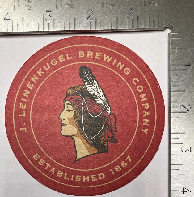 Leinenkugel's  Lady 4 Inch Round Beer Coaster Wisconsin Q3 Vintage Rare