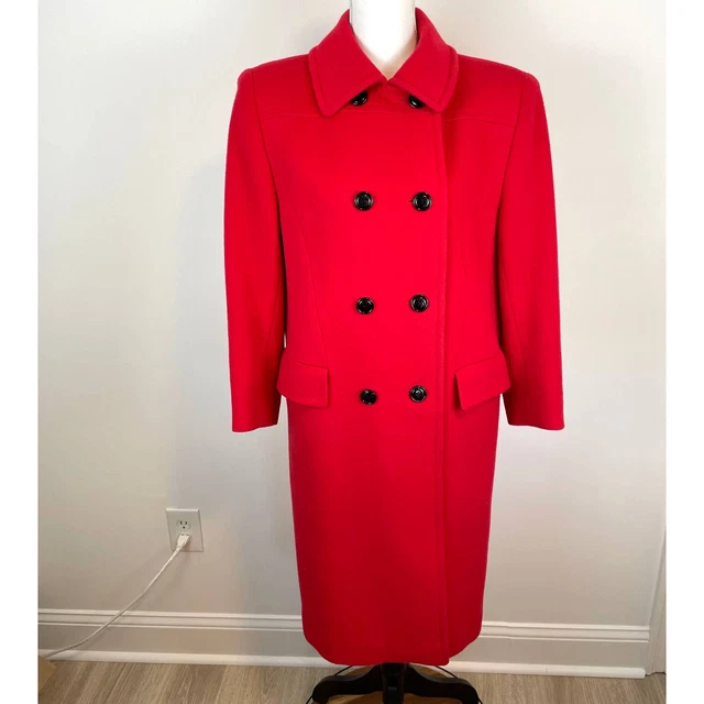 Celine Paris Vintage Wool Pea Coat In Red Size FR 40 US 8 Celine Paris Vintage Wool Pea Coat In Red Size FR 40 US 8