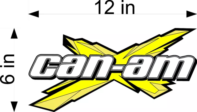 CAN-AM X Logo / YELLOW / 12" ATV Vinyl Vehicle Graphic Decal Bonus Pack