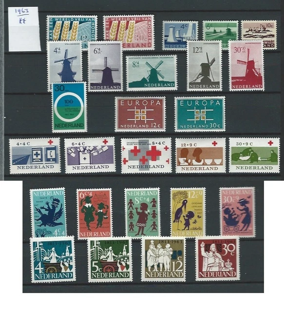Niederlande Jahrgang 1963 Postfrisch nach NVPH Komplett jaargang