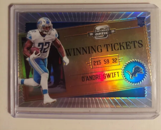 2020 Contenders Optic Winning Tickets D'Andre Swift #WT22 Silver Prizm Rookie RC