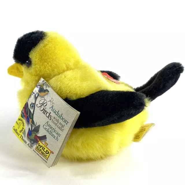 Wild Republic Audubon Plush Birds Chirping American Goldfinch Backyard Series 1